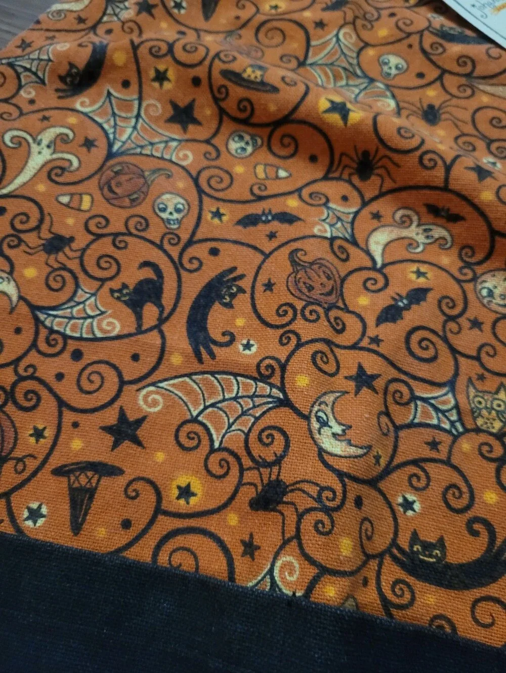 Johanna Parker Halloween apron whimsy skull star jol pumpkin spiderweb